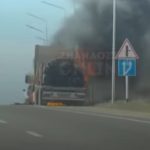 Грузовик загорелся на проезжей части в Мангистау